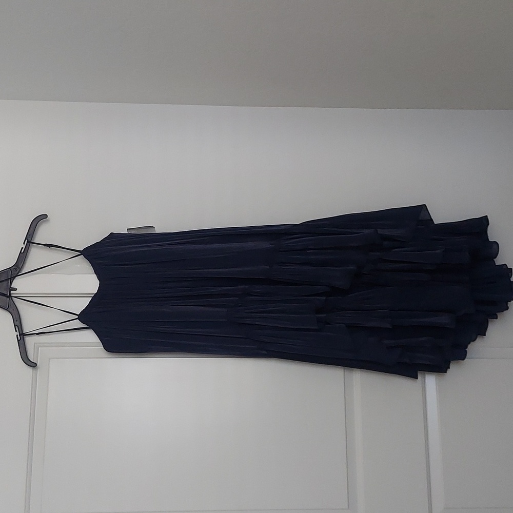 Cinq A Sept Flowy Layered Ruffle Navy Blue Dress Size 6